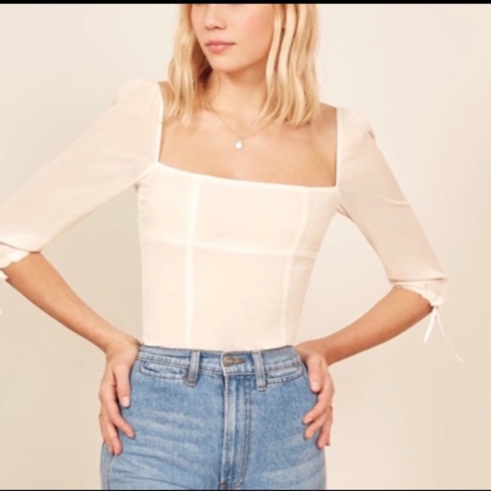 Reformation White Blouse